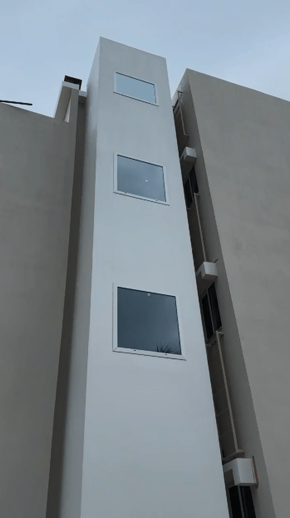 After — semi-panoramic elevator installed